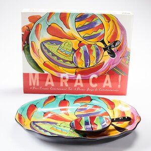 MARACA!  TWO PIECE CERAMIC ENTERTAINMENT SET - NEVER USED!!